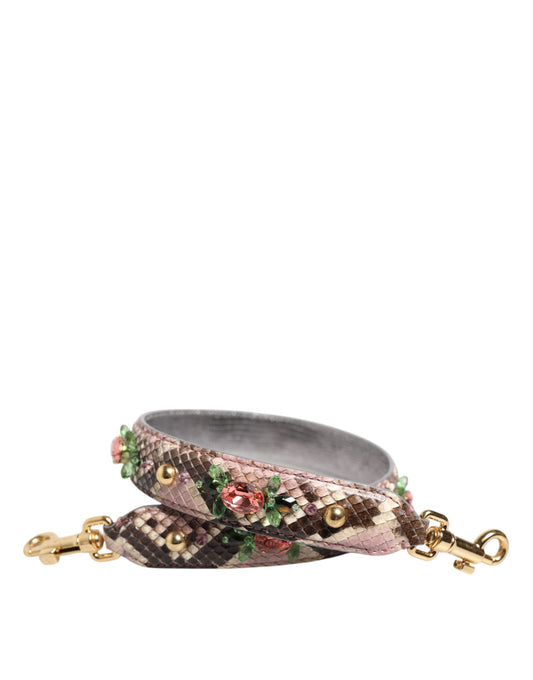 Dolce & Gabbana Multicolor Python verschönert Kristall Nieten Schulterriemen