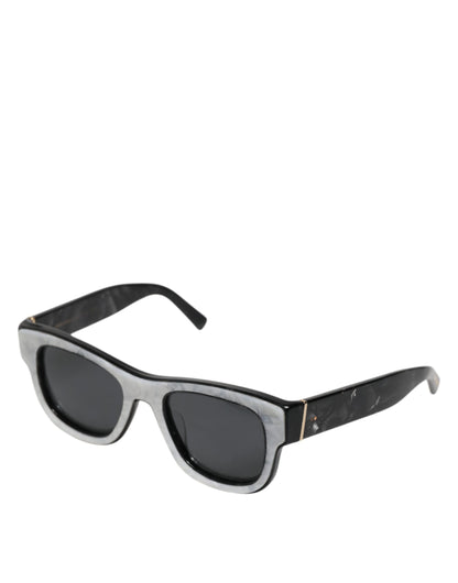 Dolce & Gabbana Perlweißes Acetatgestell Domenico Deep Shades Sonnenbrille