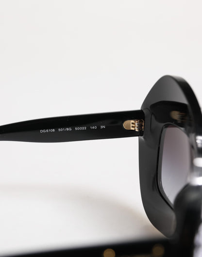 Dolce & Gabbana Schwarz-Weiß PIED DE POULE Print Oversized Shades Sonnenbrille