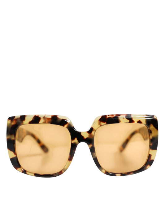 Dolce & Gabbana Schwarz Gelb Havanna Leopard Square Shades Sonnenbrille
