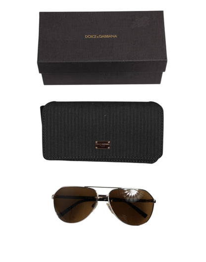 Dolce & Gabbana DG2073 Silberner Stahl Klassischer Pilot Braune Gläser Sonnenbrille