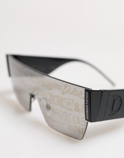 Dolce & Gabbana Schwarzer Metallrahmen DNA Graffiti DG2233 Eyewear Sonnenbrillen