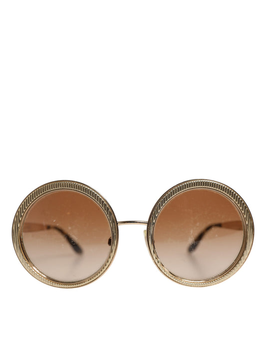 Dolce & Gabbana Gold Braun Gradient Runde Rahmen DG2179 Eyewear Sonnenbrillen