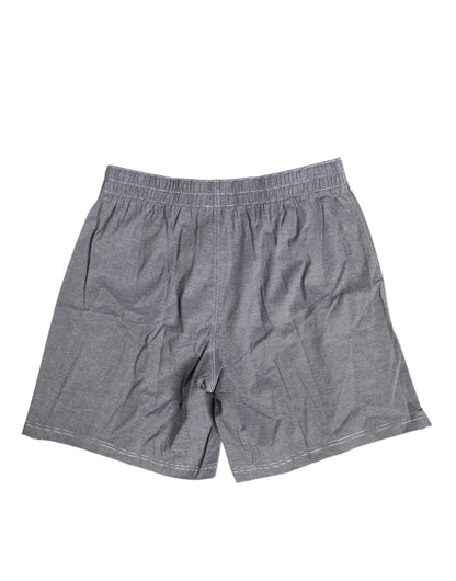 Dolce & Gabbana Graue gestreifte Baumwoll-Boxer-Unterwäsche Regular