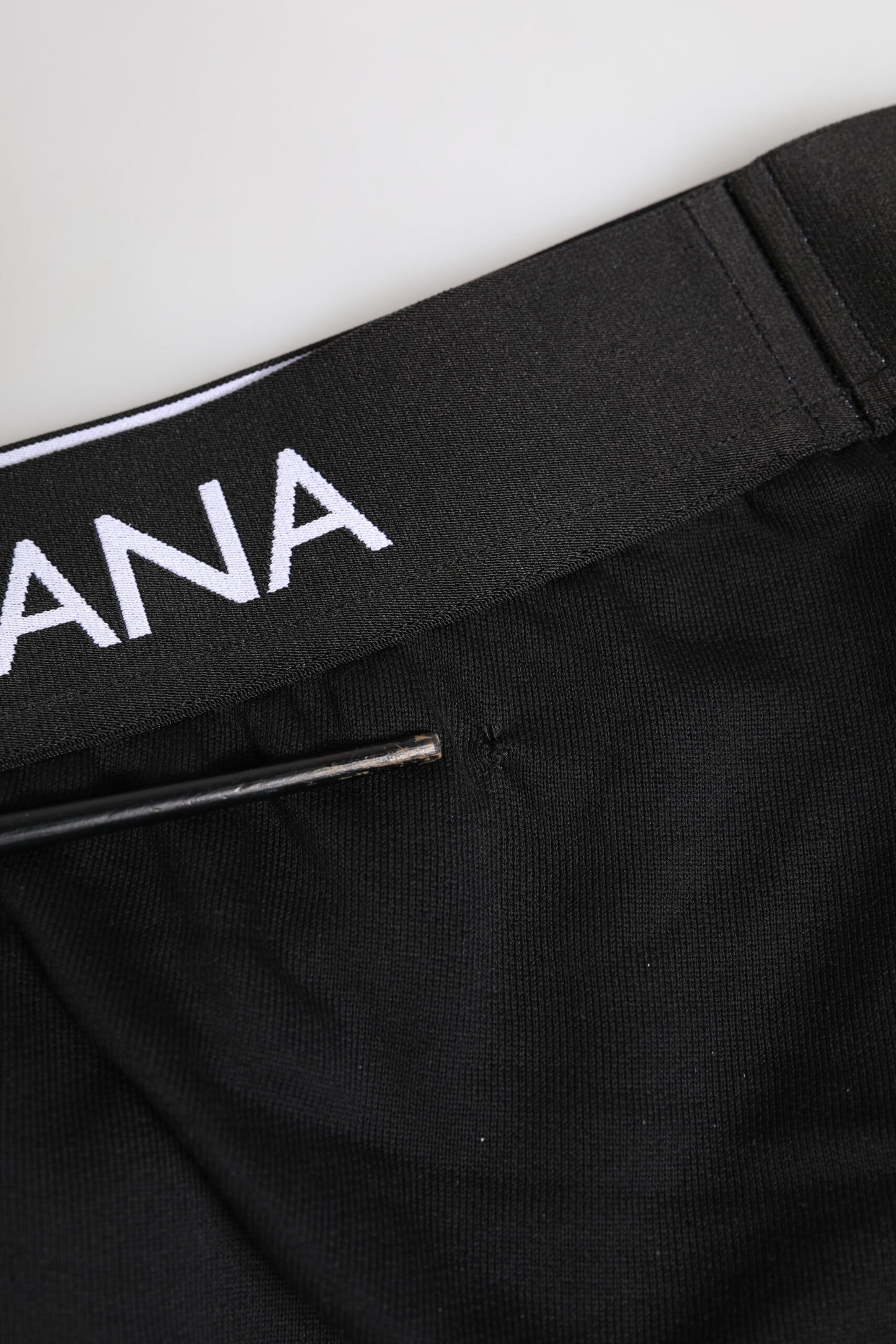 Dolce & Gabbana Schwarzer Cotton Stretch Regular Slip Unterwäsche
