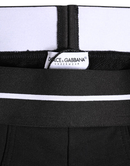 Dolce & Gabbana Schwarzer Cotton Stretch Regular Slip Unterwäsche