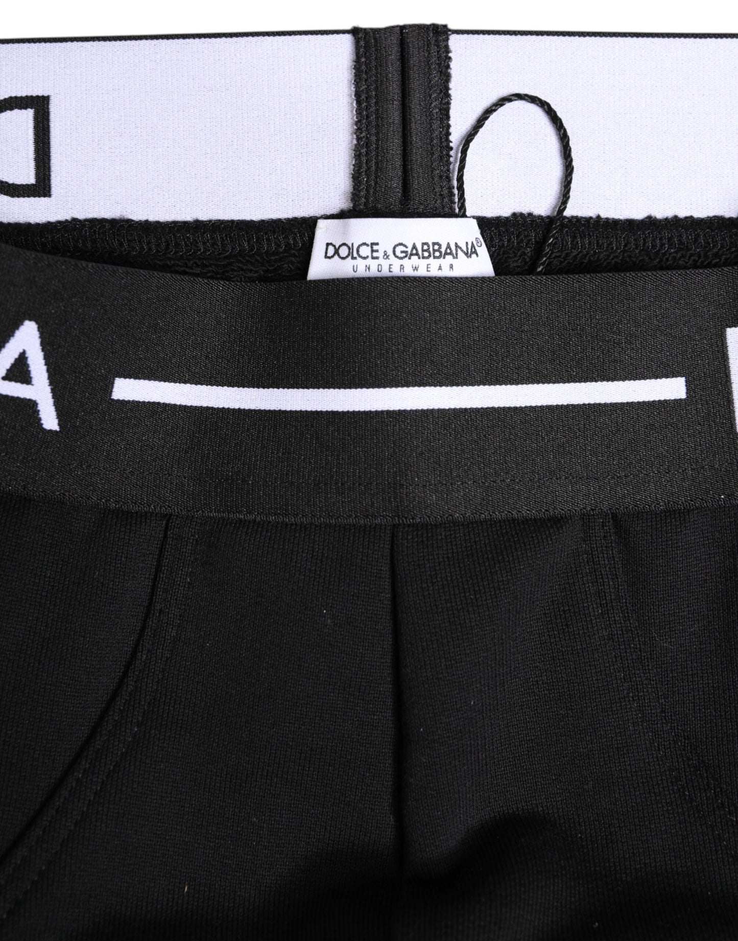 Dolce & Gabbana Schwarzer Cotton Stretch Regular Slip Unterwäsche
