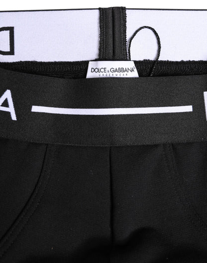 Dolce & Gabbana Schwarzer Cotton Stretch Regular Slip Unterwäsche