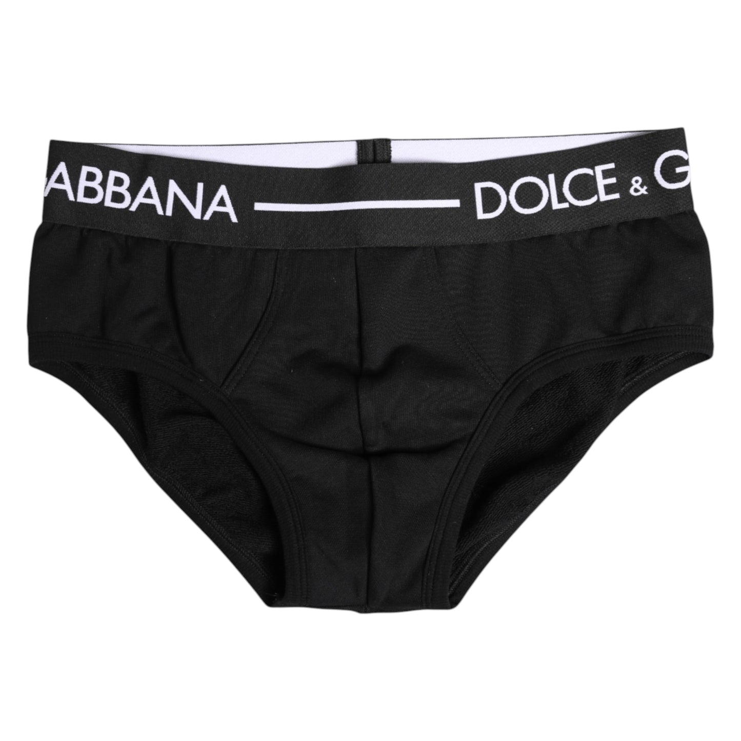 Dolce & Gabbana Schwarzer Cotton Stretch Regular Slip Unterwäsche