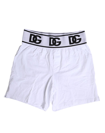 Dolce & Gabbana Weiße Cotton Stretch Regular Boxer Unterwäsche