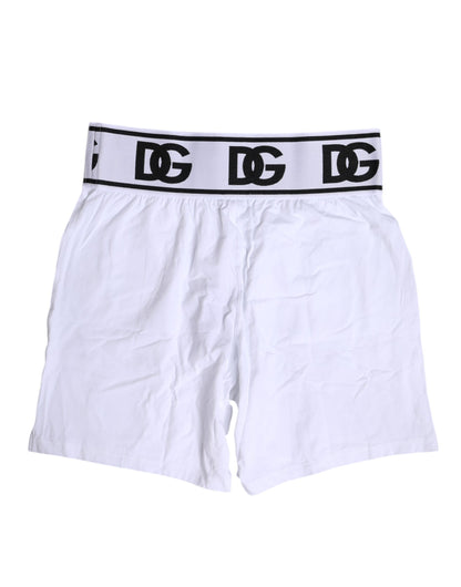 Dolce & Gabbana Weiße Cotton Stretch Regular Boxer Unterwäsche