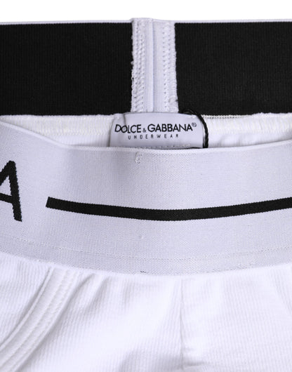 Dolce & Gabbana Weißer Baumwoll-Stretch-Slip Regular Unterwäsche