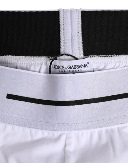 Dolce & Gabbana Weiße Cotton Stretch Regular Boxer Unterwäsche