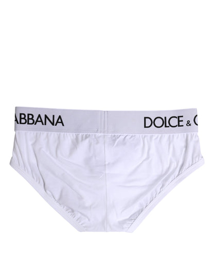 Dolce & Gabbana Weißer Baumwoll-Stretch-Slip Regular Unterwäsche