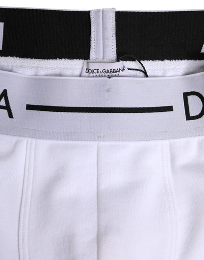 Dolce & Gabbana Weiße Cotton Stretch Regular Boxer Unterwäsche
