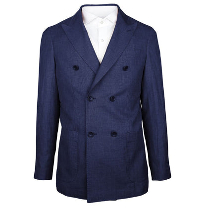 Made in Italy Blauer Leinenblazer