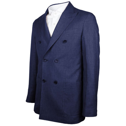 Made in Italy Blauer Leinenblazer