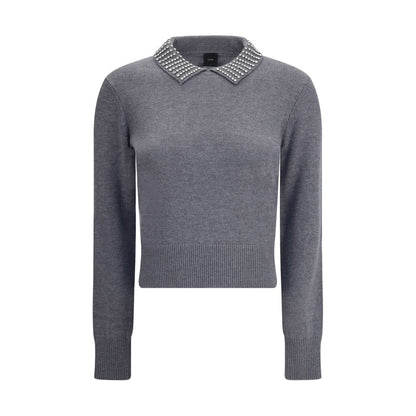 PINKO Pullover mit strassbesetztem Kragen