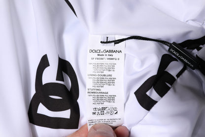 Dolce & Gabbana Weiß Schwarz DG Mania Polyester-Pufferjacke