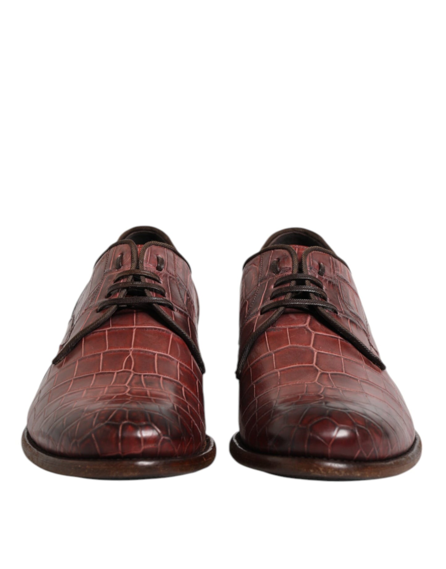 Dolce & Gabbana Burgundy Leder Schnürschuhe Derby Dress Schuhe