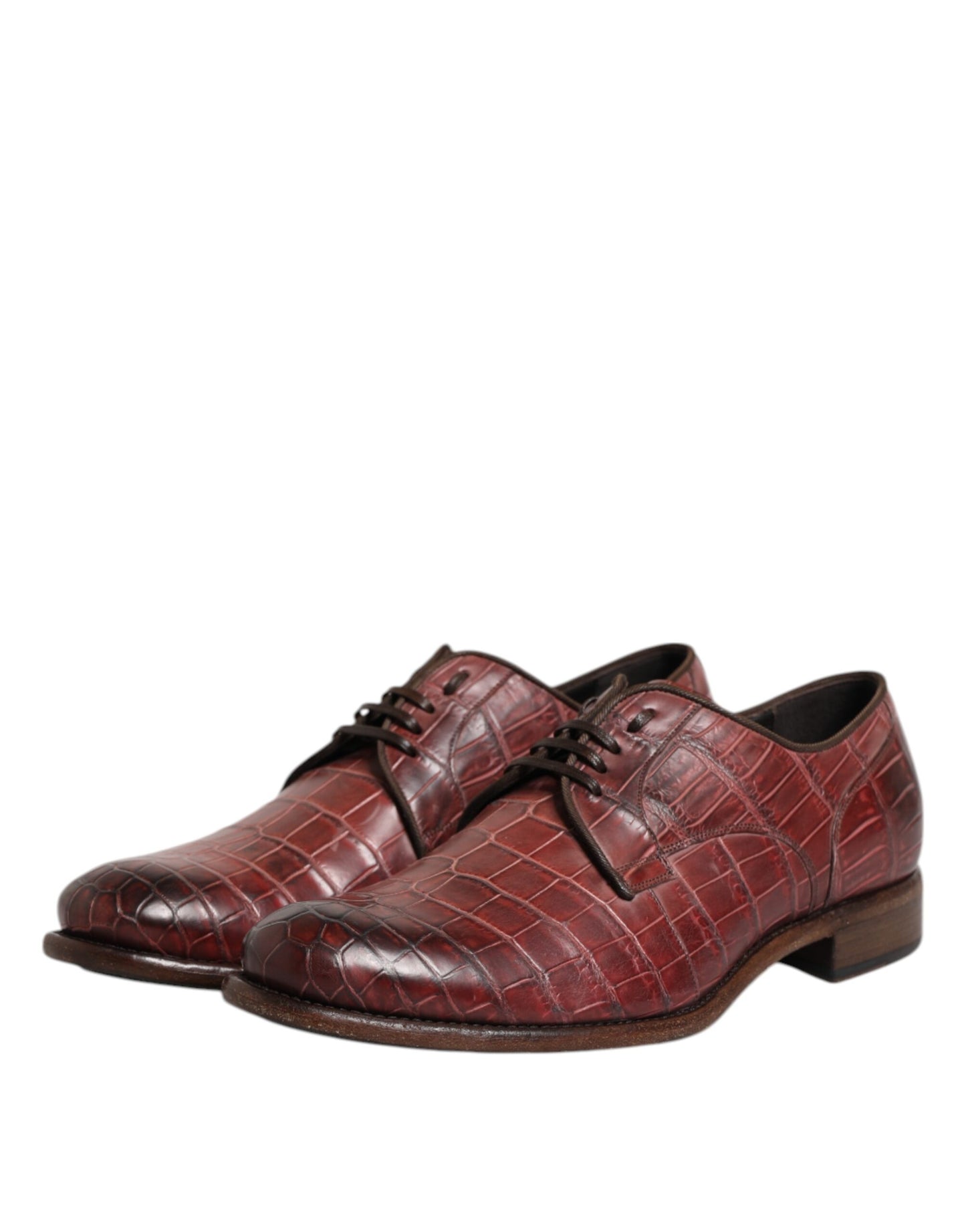 Dolce & Gabbana Burgundy Leder Schnürschuhe Derby Dress Schuhe