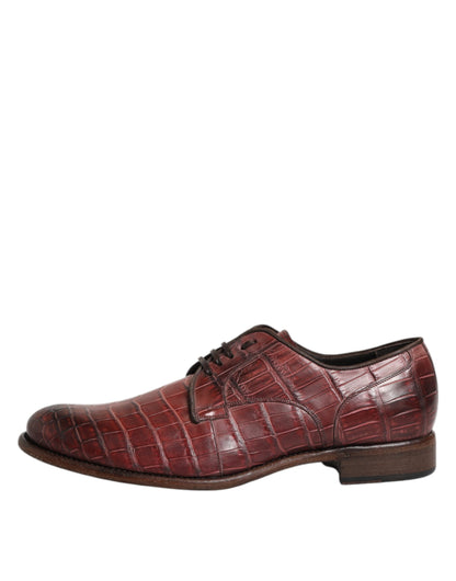 Dolce & Gabbana Burgundy Leder Schnürschuhe Derby Dress Schuhe