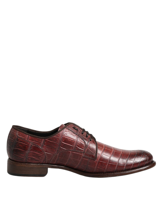 Dolce & Gabbana Burgundy Leder Schnürschuhe Derby Dress Schuhe