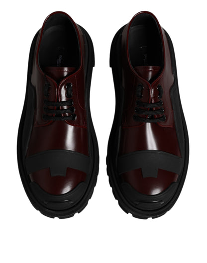 Dolce & Gabbana Rote Leder-Schnürschuhe für Trekking-Anzüge