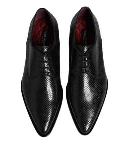 Dolce & Gabbana Schwarz Leder Lace Up Kleid Männer Derby Schuhe