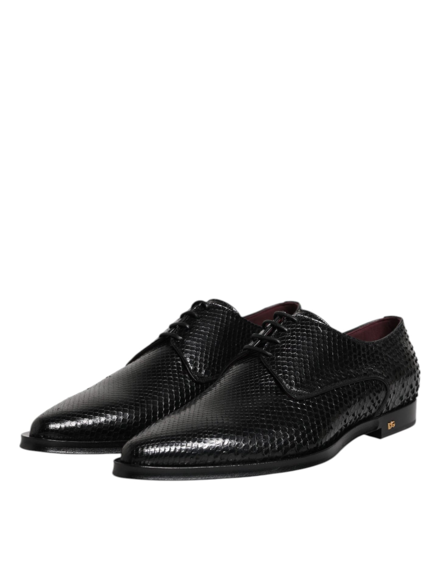 Dolce & Gabbana Schwarz Leder Lace Up Kleid Männer Derby Schuhe