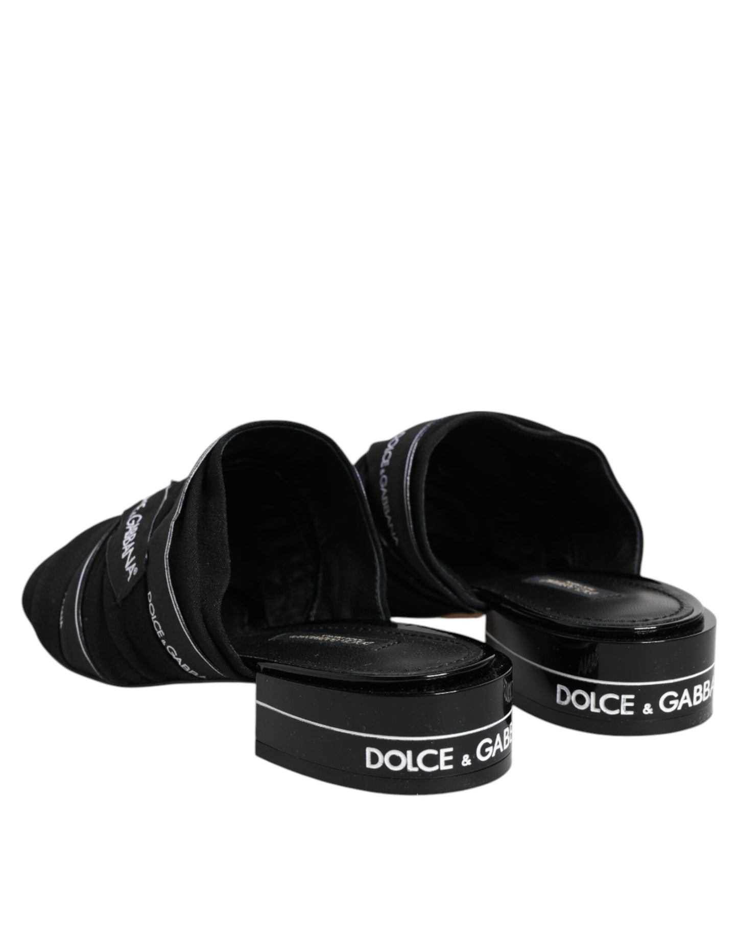 Dolce & Gabbana Schwarz Rutschen Slip On Sandalen Schuhe