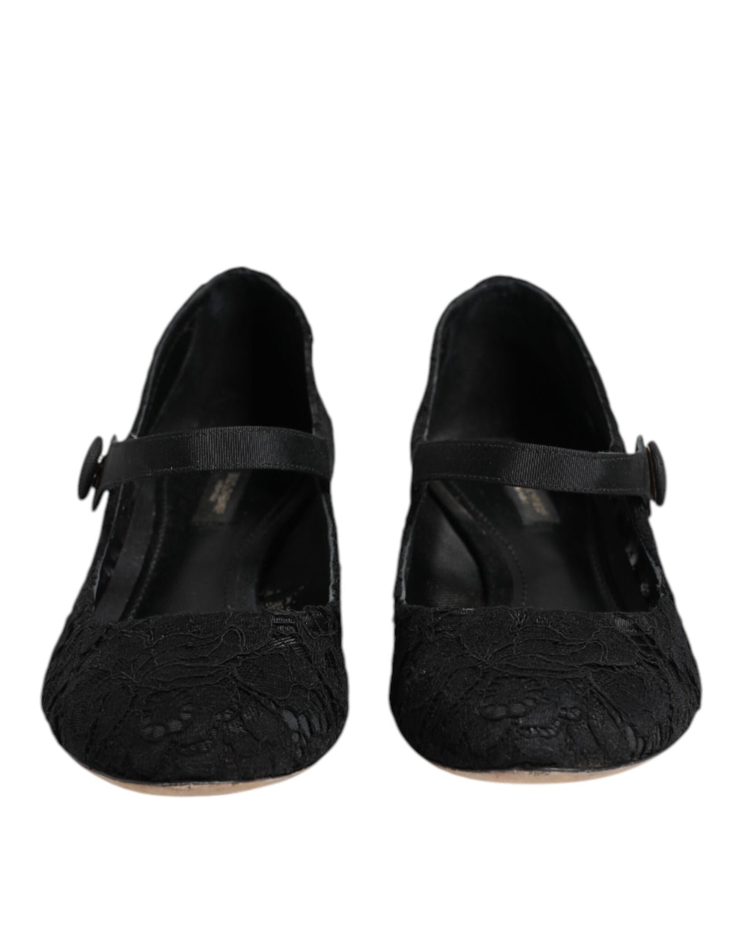 Dolce & Gabbana Schwarz Vally Taormina Floral Spitze Pumps Schuhe
