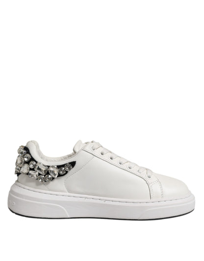 John Richmond Weiß Strass verschönert Turnschuhe Schuhe