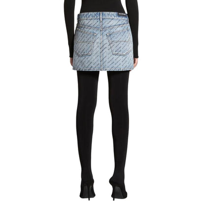 Balenciaga Denimrock mit Logodruck