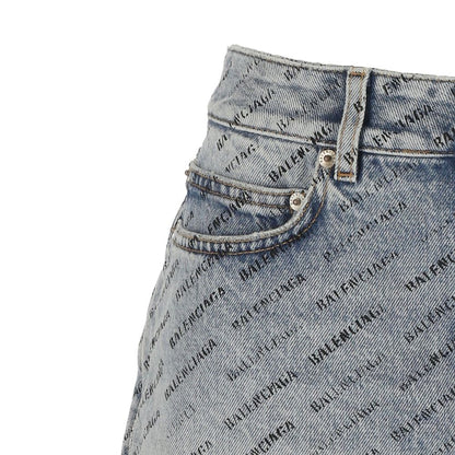 Balenciaga Denimrock mit Logodruck