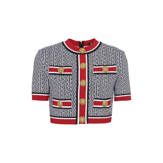 Balmain Gekürztes Monogramm-Top