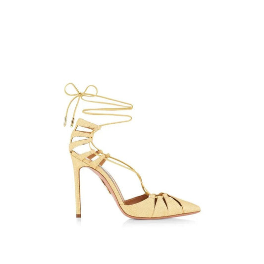 Aquazzura Aquazzurra Bellissima Stiletto-Sandalen aus gewebtem Raffia