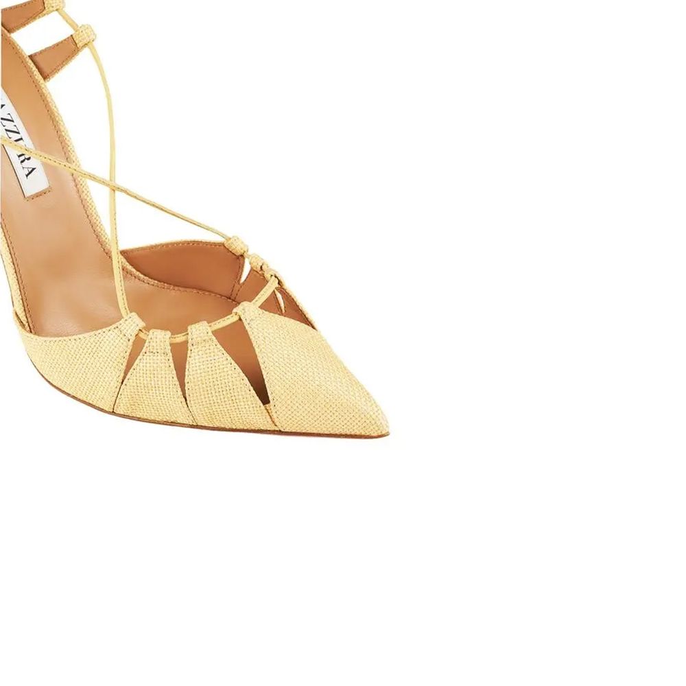 Aquazzura Aquazzurra Bellissima Stiletto-Sandalen aus gewebtem Raffia