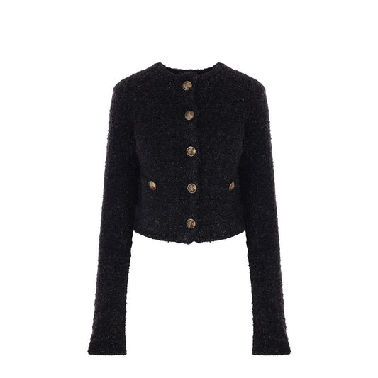 Balenciaga Crop-Bouclé-Strickjacke