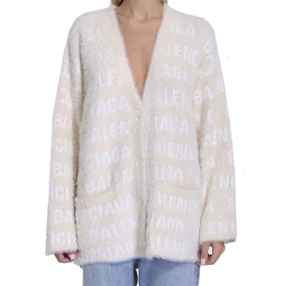 Balenciaga Jacquard-Strickjacke aus einer Wollmischung