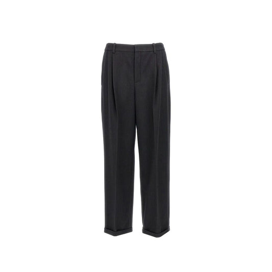 Saint Laurent Gestreifte Hose aus Kaschmir und Wollflanell 90'S