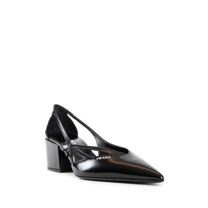 Prada Cut-Out-Pumps aus gebürstetem Leder