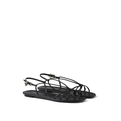 Prada Flache Sandalen aus Leder