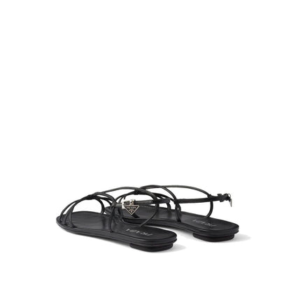 Prada Flache Sandalen aus Leder