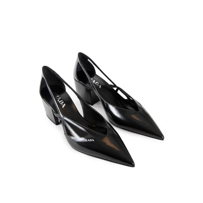 Prada Cut-Out-Pumps aus gebürstetem Leder