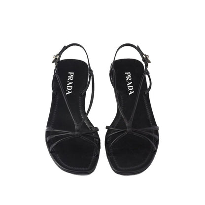 Prada Flache Sandalen aus Leder