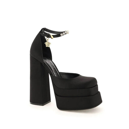 Versace Seidensatin-Plateau-Pumps