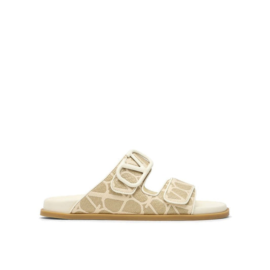 Valentino Garavani Flache Sandalen aus Toile Iconographe
