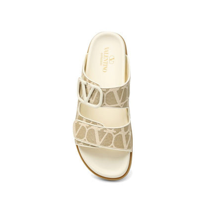 Valentino Garavani Flache Sandalen aus Toile Iconographe