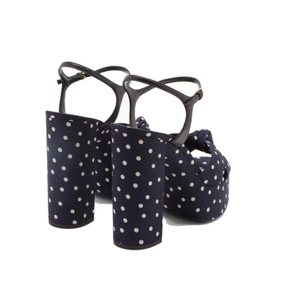 Saint Laurent Bianca Polka-Dot-Sandalen